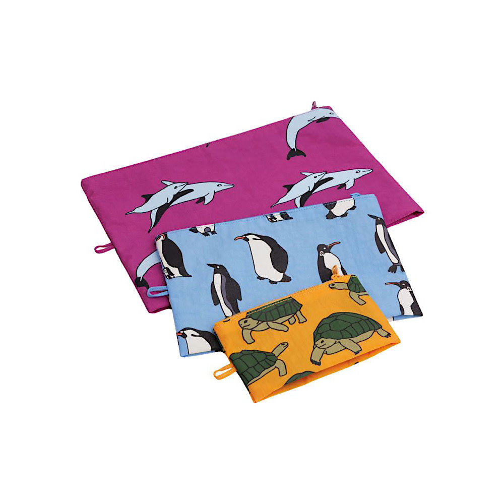 Baggu Go Pouch Set of 3 - Vacation Animals