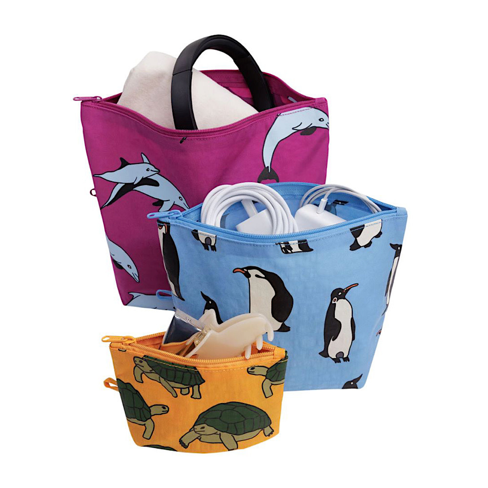Baggu Go Pouch Set of 3 - Vacation Animals