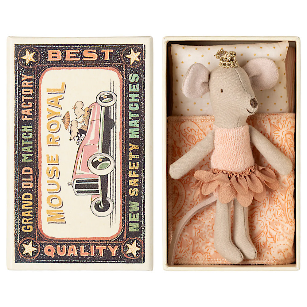 Maileg Little Sister Mouse - Princess - Matchbox - Petal Skirt