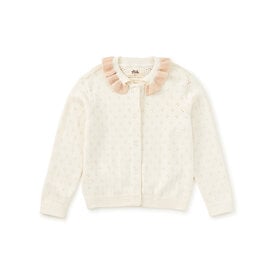 Tea Collection Tea Collection Collared Pointelle Cardigan - Chalk