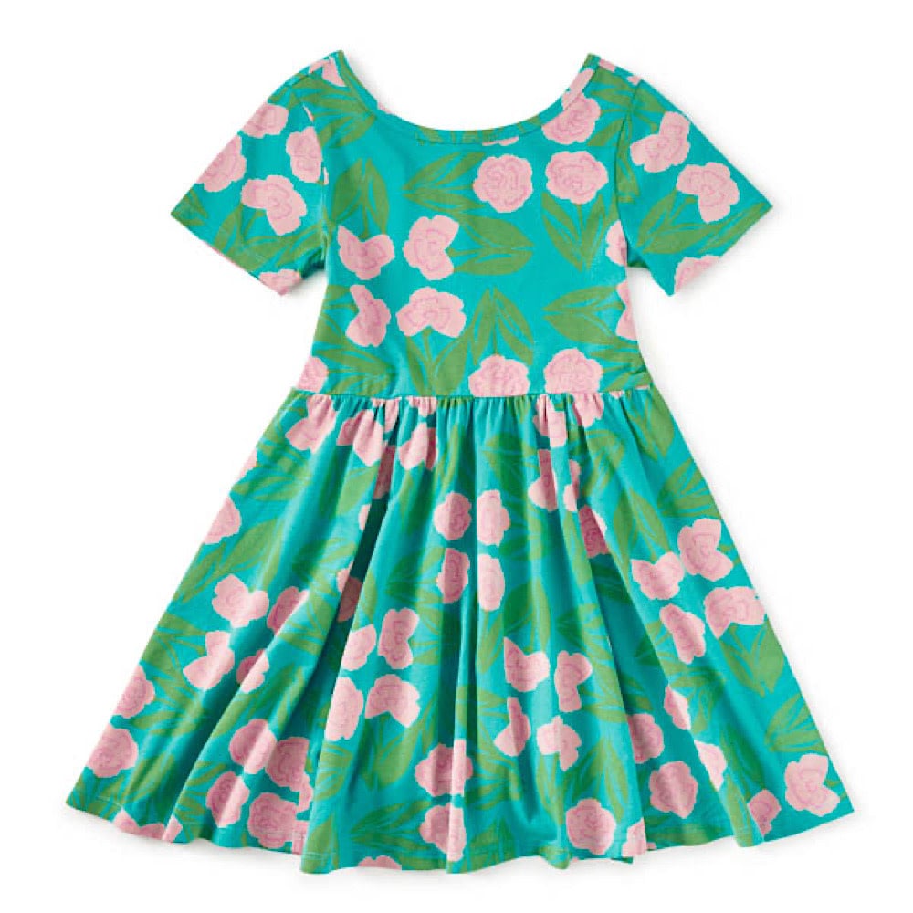 Tea Collection Short Sleeve Ballet Dress - Carnation Floral