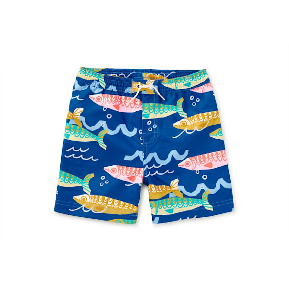 Tea Collection Tea Collection Mid-Length Swim Trunks - Sardinas Del Mar