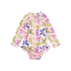 Tea Collection Tea Collection Rash Guard Baby Swimsuit - Flutter Fiesta