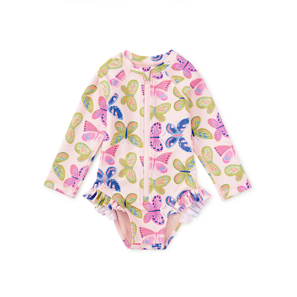 Tea Collection Tea Collection Rash Guard Baby Swimsuit - Flutter Fiesta