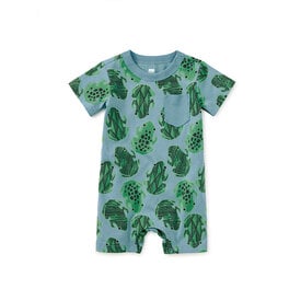 Tea Collection Tea Collection Pocket Shortie Baby Romper - Hopalong Frog