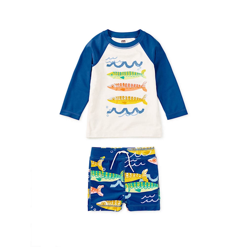 Tea Collection Tea Collection Rash Guard Baby Swim Set - Chalk