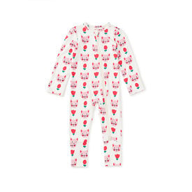 Tea Collection Tea Collection Footed Baby Romper - Pretty Kitty