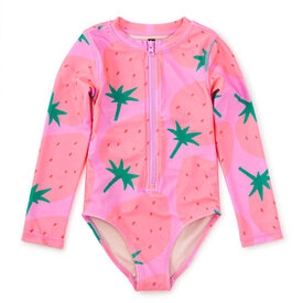 Tea Collection Tea Collection Long Sleeve One-Piece Swimsuit - Fresas Favoritas
