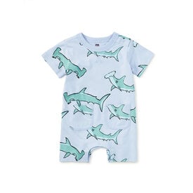 Tea Collection Tea Collection Double Pocket Baby Romper - Hungry Hammerheads
