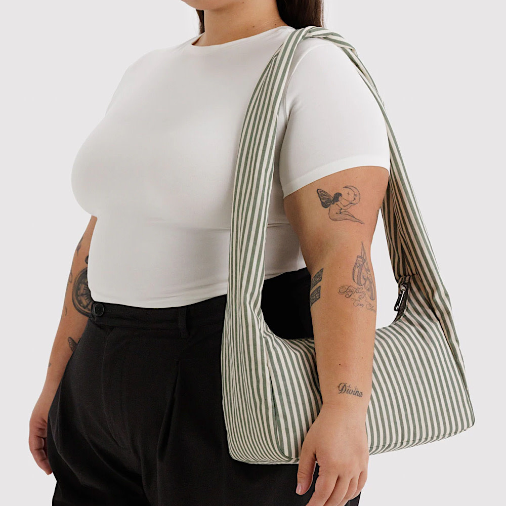 Baggu Meringue Bag - Sage Stripe
