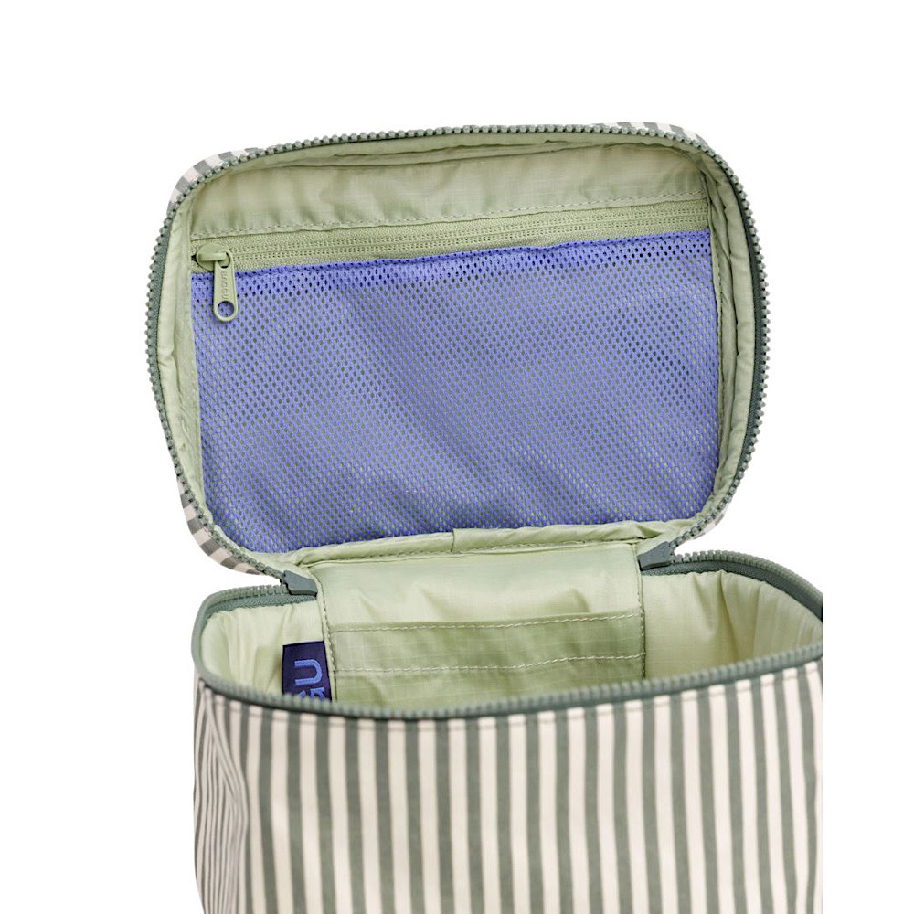 Baggu Large Cosmetic Case - Sage Stripe
