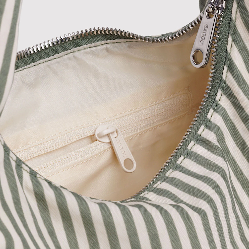 Baggu Small Meringue Bag - Sage Stripe