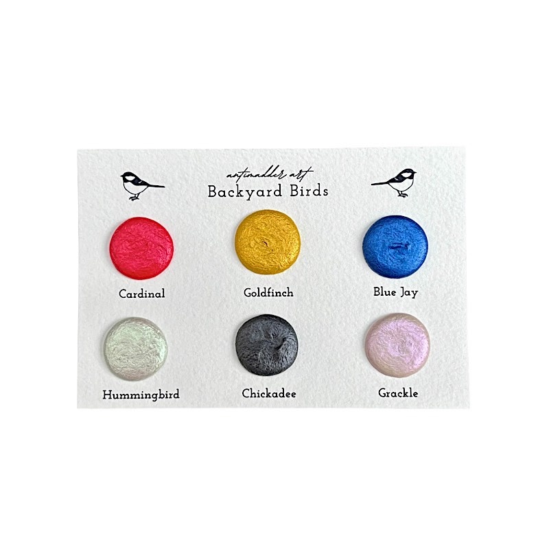 Antimadder Art Antimadder Art Watercolor Dot Card - Backyard Birds