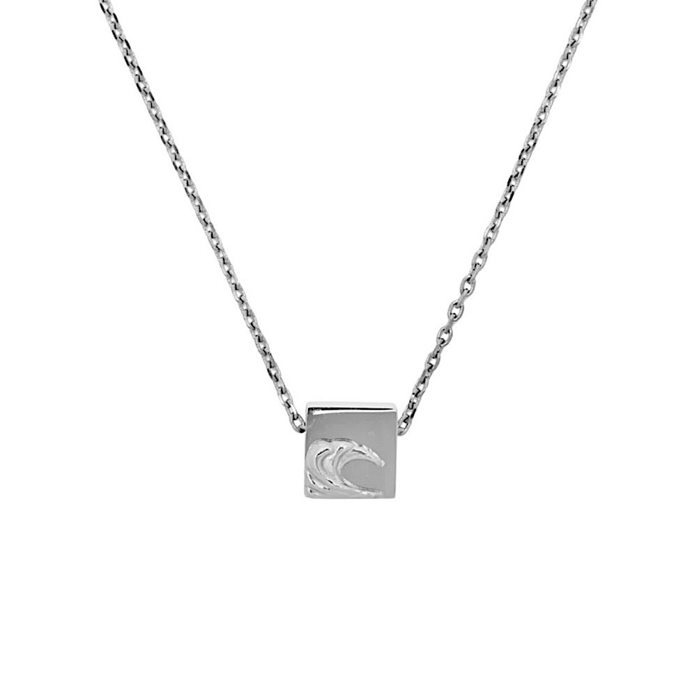 Pura Vida Wave Pendant Necklace - Surfrider Silver