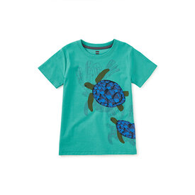 Tea Collection Tea Collection Turtles in Motion Graphic Tee - Glaze Blue