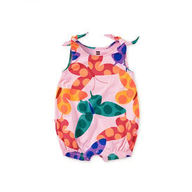 Tea Collection Tea Collection Tie Shoulder Baby Romper - Butterfly Spot