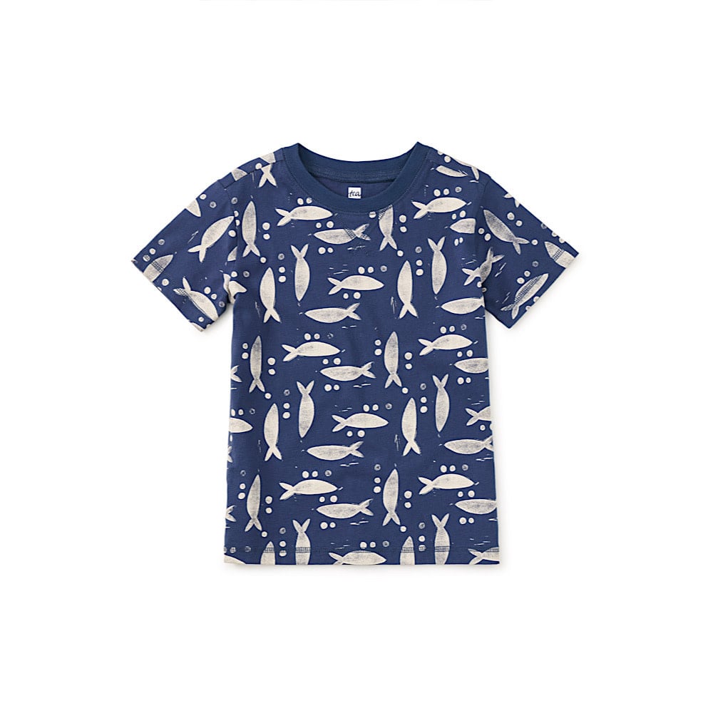 Tea Collection Tea Collection Printed Tee - Blockprint Sardines