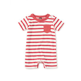 Tea Collection Tea Collection Pocket Shortie Baby Romper - Pomme