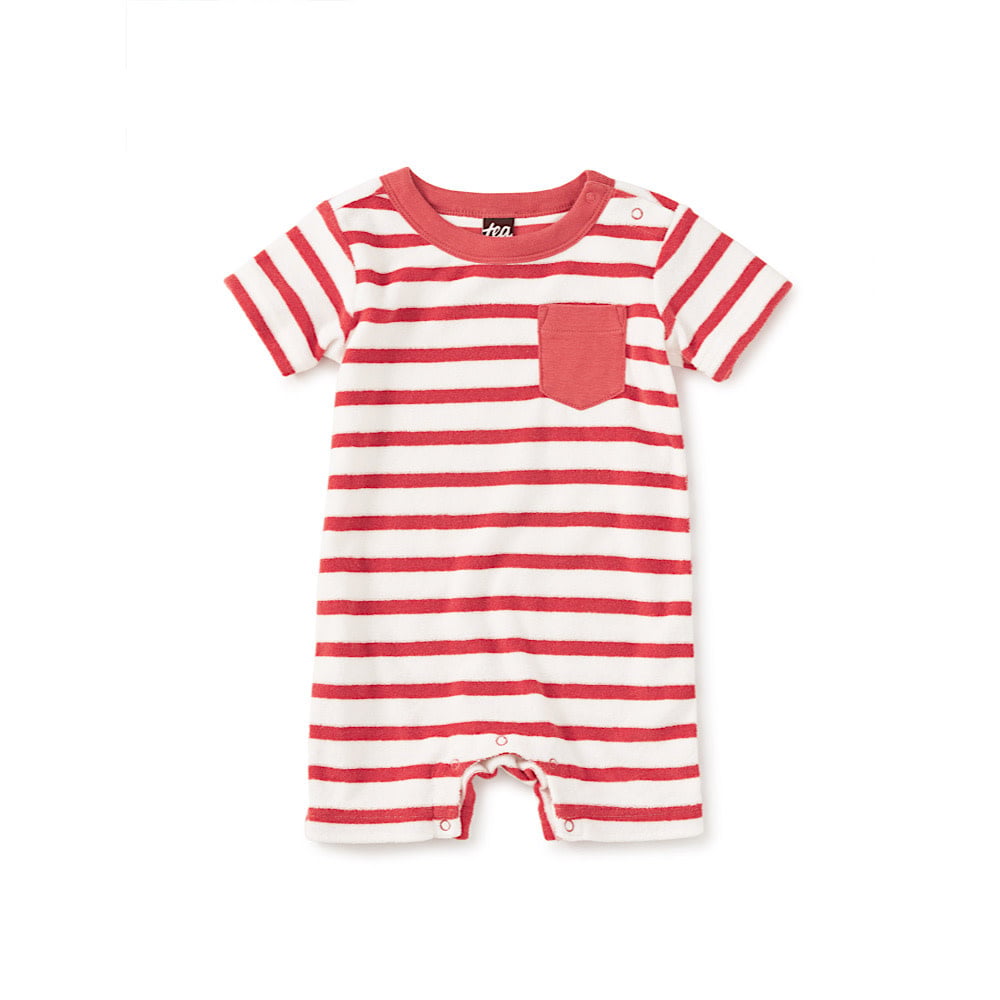 Tea Collection Pocket Shortie Baby Romper - Pomme
