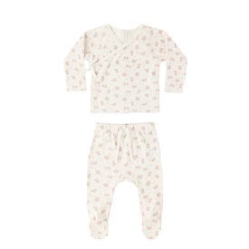 Quincy Mae Quincy Mae Wrap Top + Footed Pant Set - Flower Field