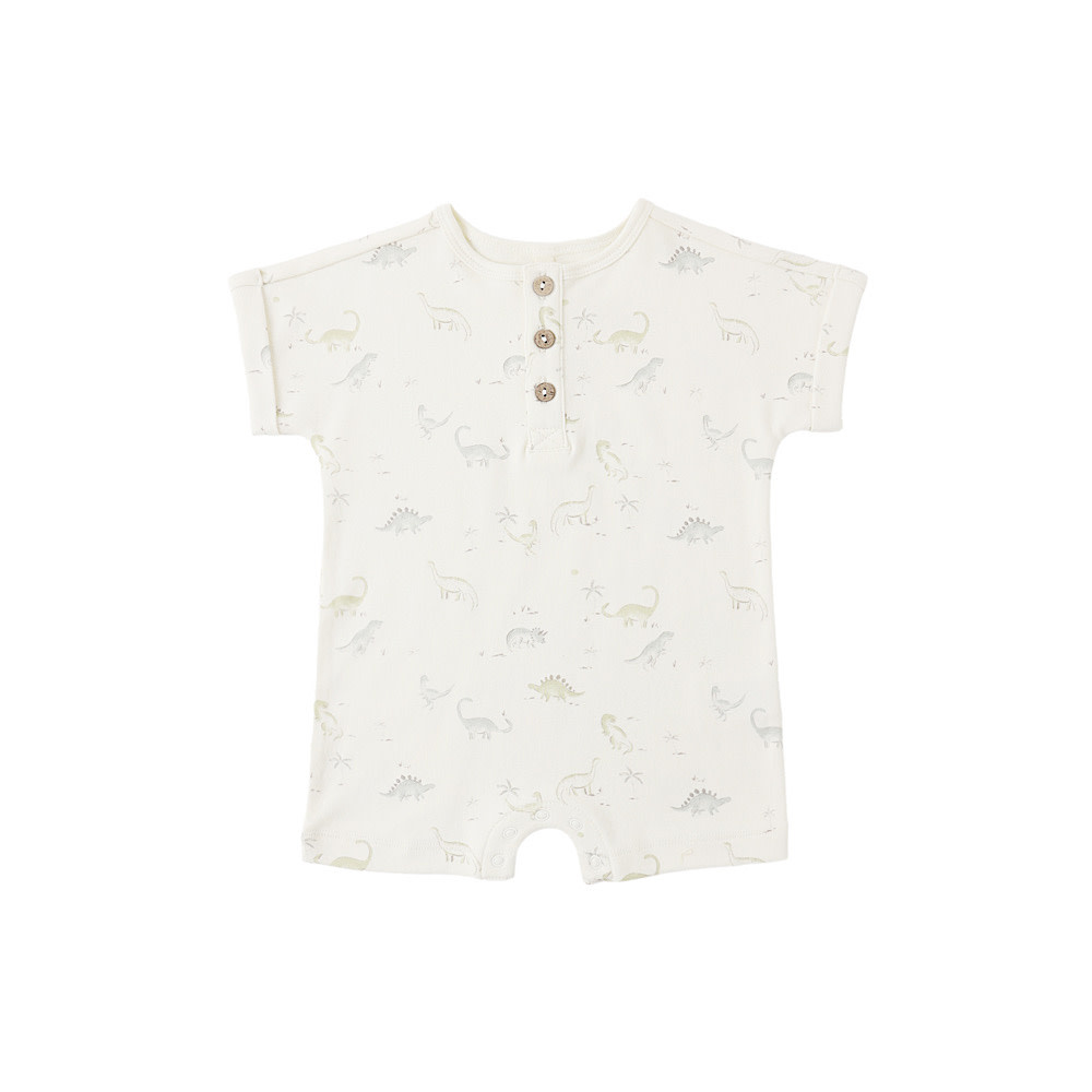 Quincy Mae Quincy Mae Short Sleeve One-Piece - Dinosaur