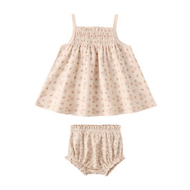 Quincy Mae Quincy Mae Smocked Tank + Bloomer Set - Strawberries