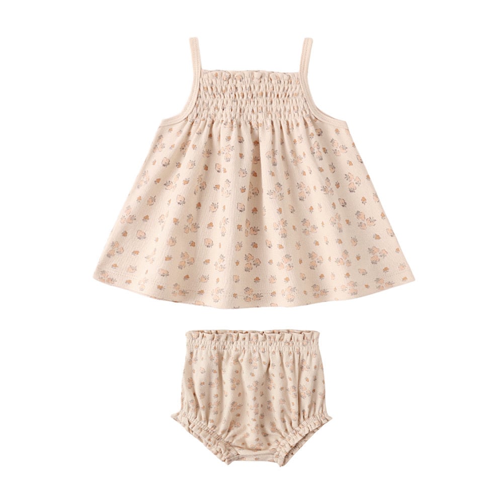 Quincy Mae Smocked Tank + Bloomer Set - Strawberries