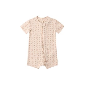Quincy Mae Quincy Mae Zip Short Sleeve Sleeper Romper - Strawberries