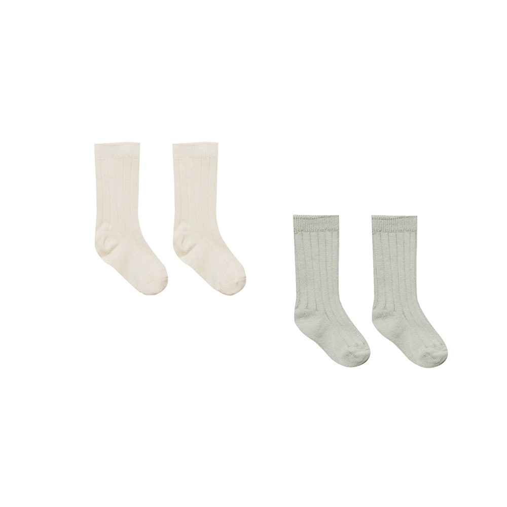 Quincy Mae Quincy Mae Socks Set - Natural/Sage