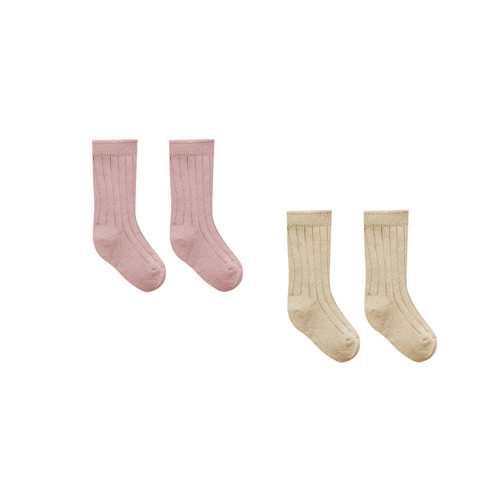 Quincy Mae Quincy Mae Socks Set - Butterscotch/Mauve