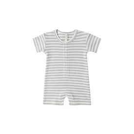 Quincy Mae Quincy Mae Waffle Snap Romper - Sage Stripe