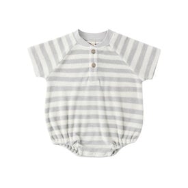 Quincy Mae Quincy Mae Terry Henley Romper - Sky Stripe