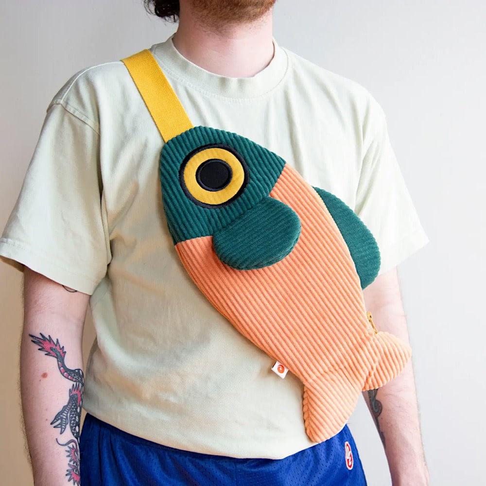 Curlworks Fish Bag - Coral/Dark Green