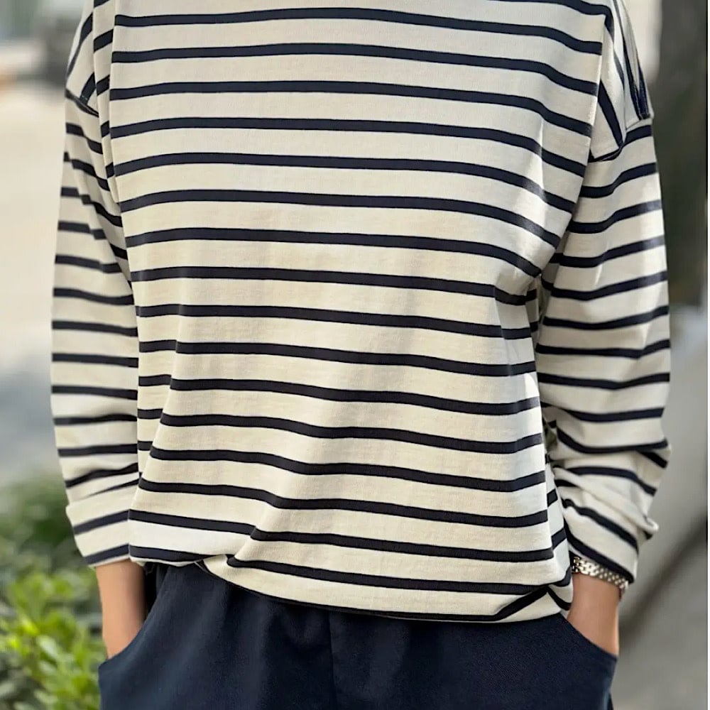 Le Bon Shoppe Marseille Top - Navy Stripe on Cream