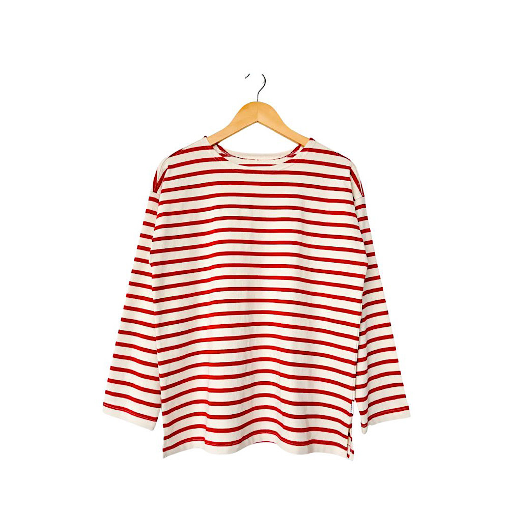 Le Bon Shoppe Marseille Top - Red Stripe on Cream