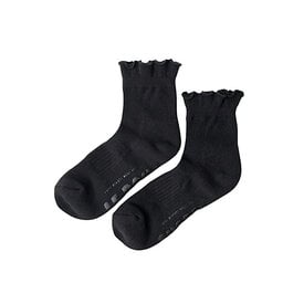 Le Bon Shoppe Le Bon Shoppe Ruffled Hugger Crew Socks - Black