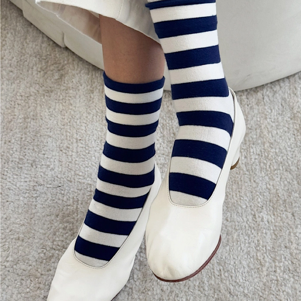 Le Bon Shoppe Wide Wally Socks - Navy