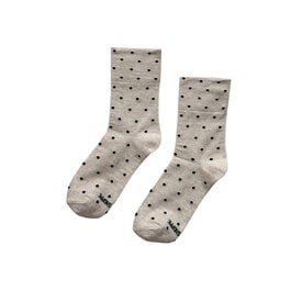 Le Bon Shoppe Le Bon Shoppe Sneaker Socks - Oatmeal/Black Polka Dots