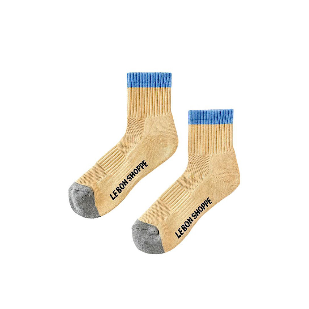 Le Bon Shoppe Color Block Girlfriend Socks - Yellow Blue