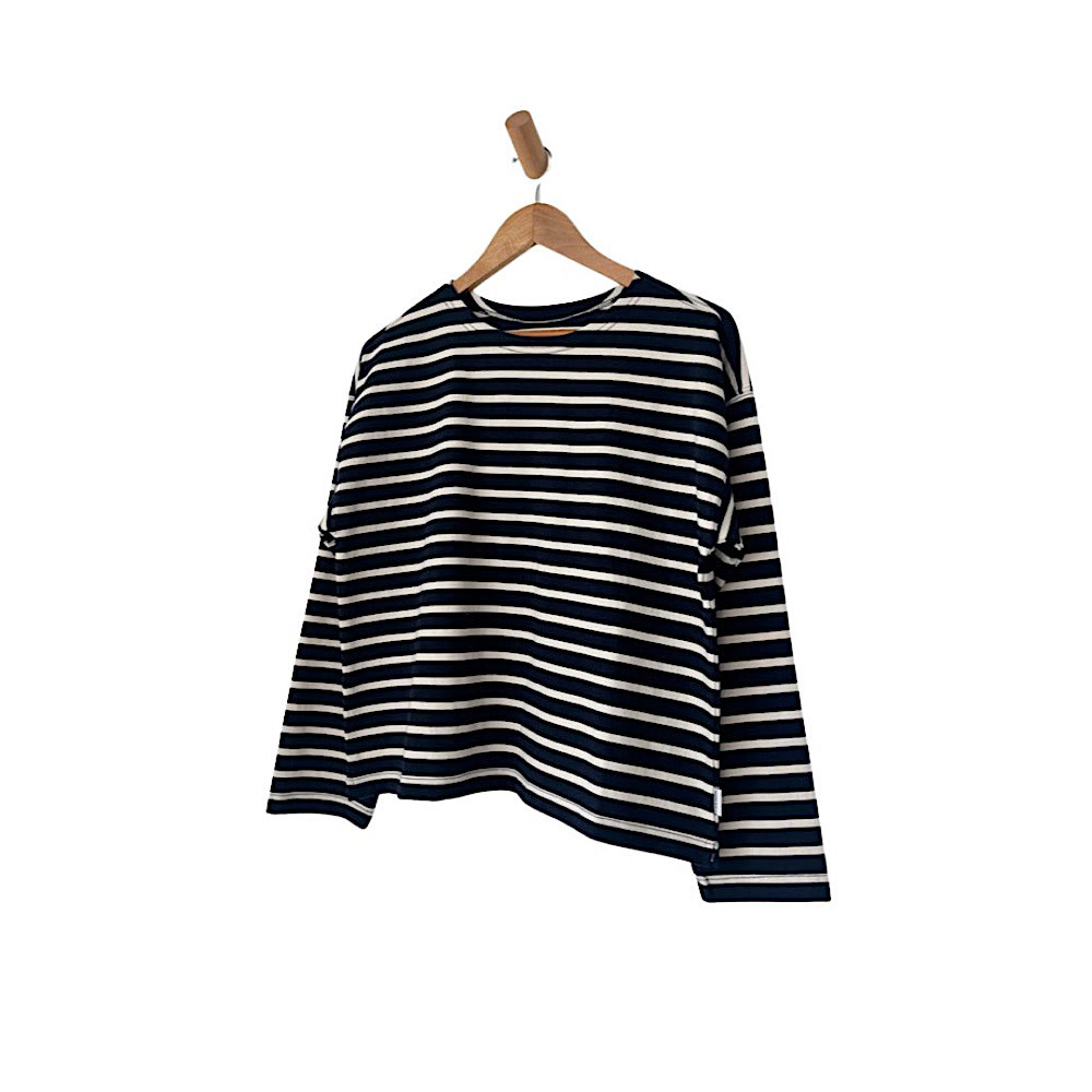 Le Bon Shoppe Le Bon Shoppe Sailor Top - White Stripe on Blue