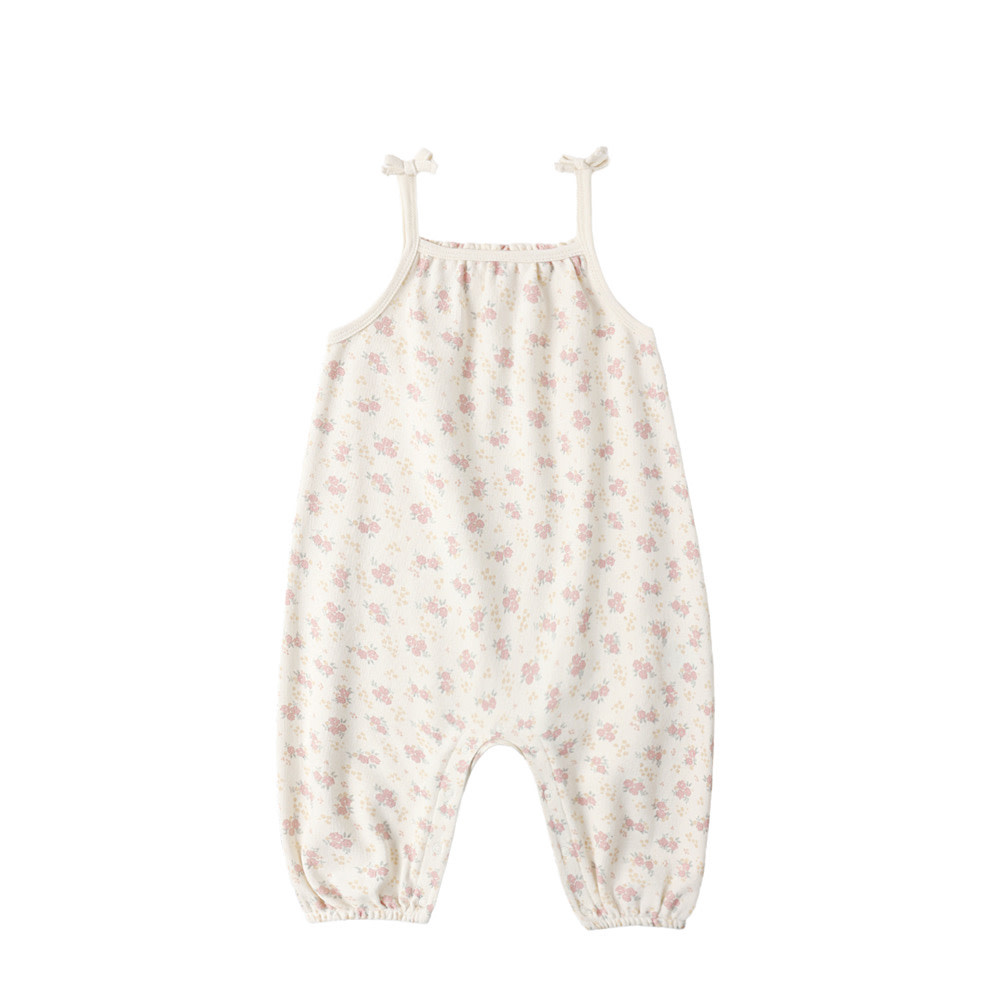 Quincy Mae Smocked Jumpsuit - Flower Field