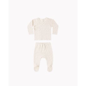 Quincy Mae Quincy Mae Wrap Top + Footed Pant Set - Ditsy