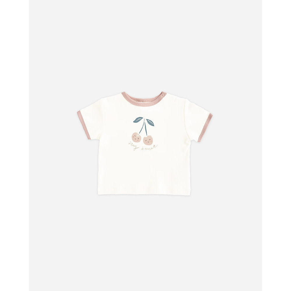 Quincy Mae Ringer Tee - Cherry