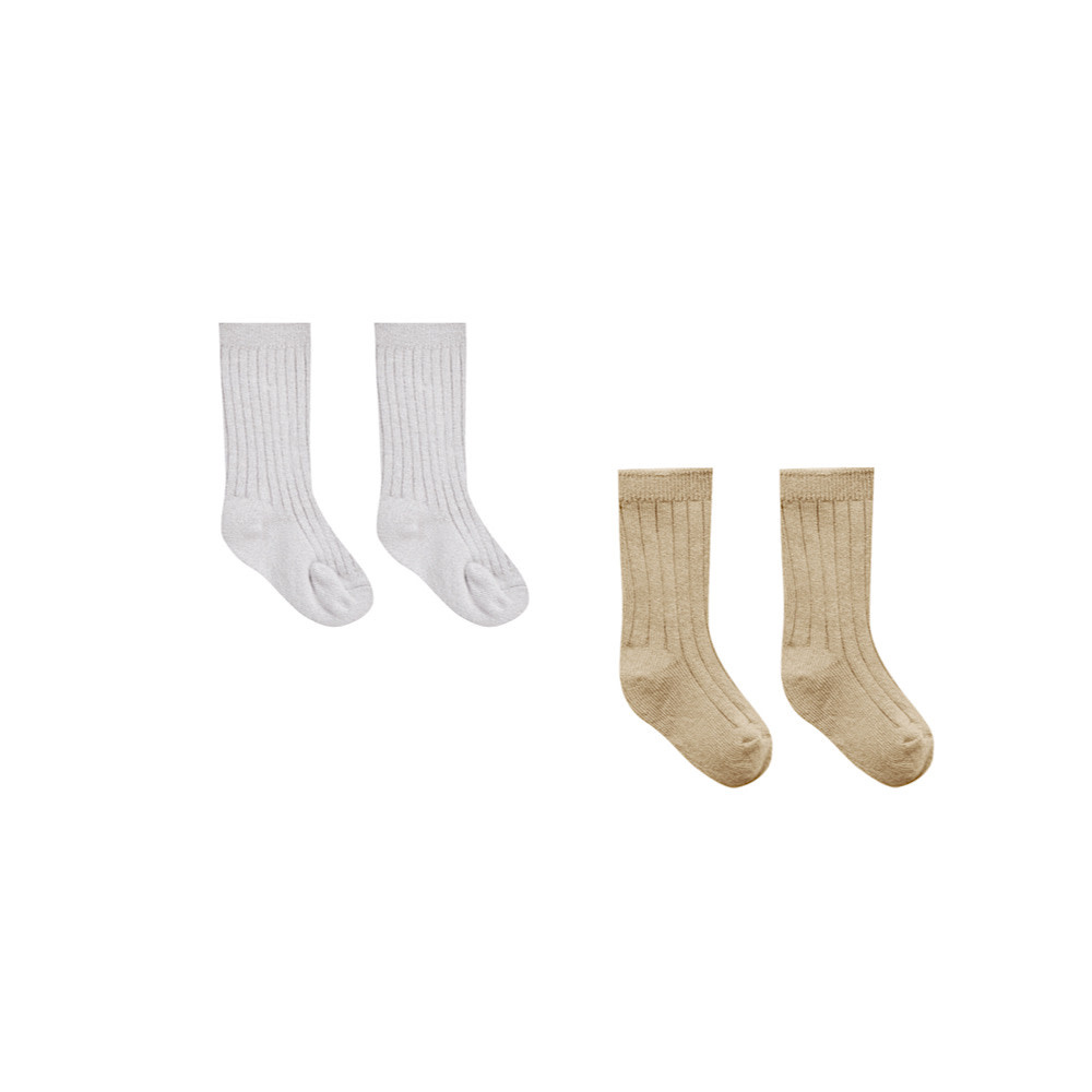 Quincy Mae Quincy Mae Socks Set - Sky/Honey