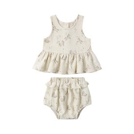 Quincy Mae Quincy Mae Sleeveless Peplum Set - Unicorns