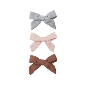 Quincy Mae Quincy Mae Bow with Clip - Set of 3 - Sky/Blush/Poppy