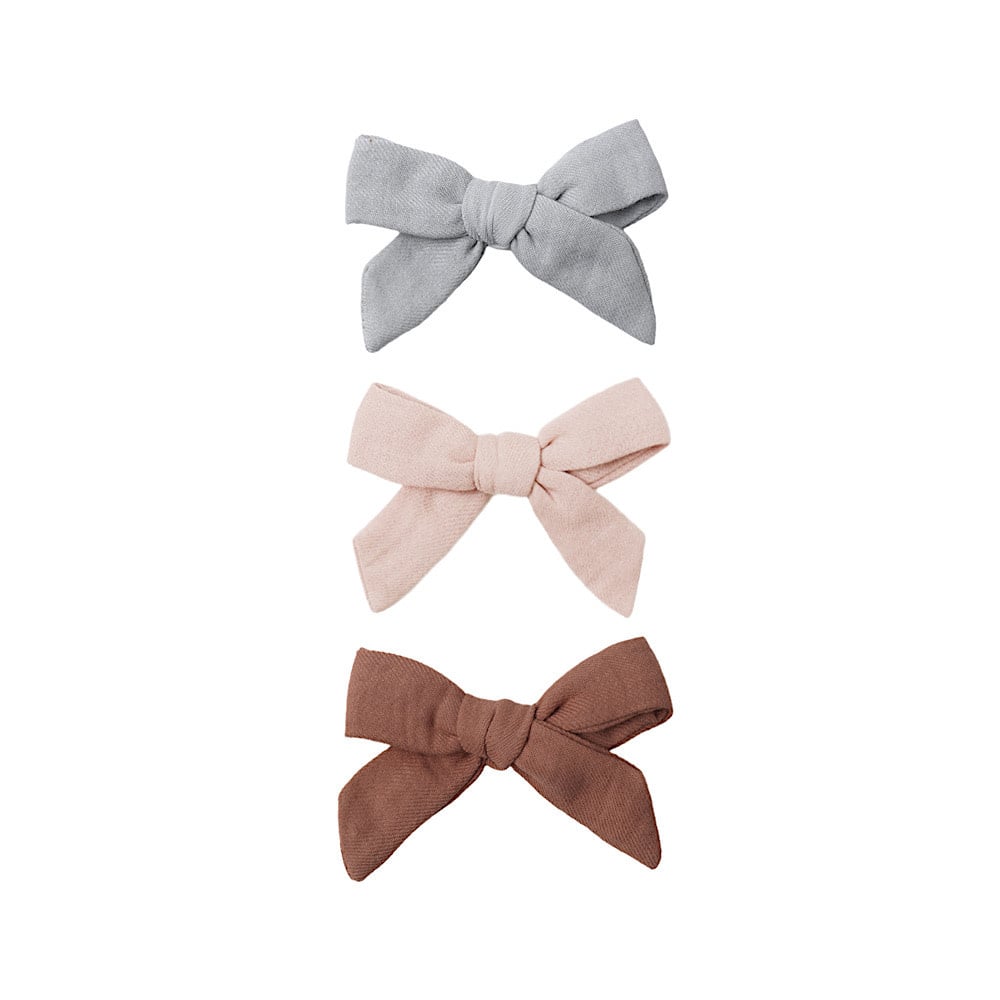 Quincy Mae Quincy Mae Bow with Clip - Set of 3 - Sky/Blush/Poppy