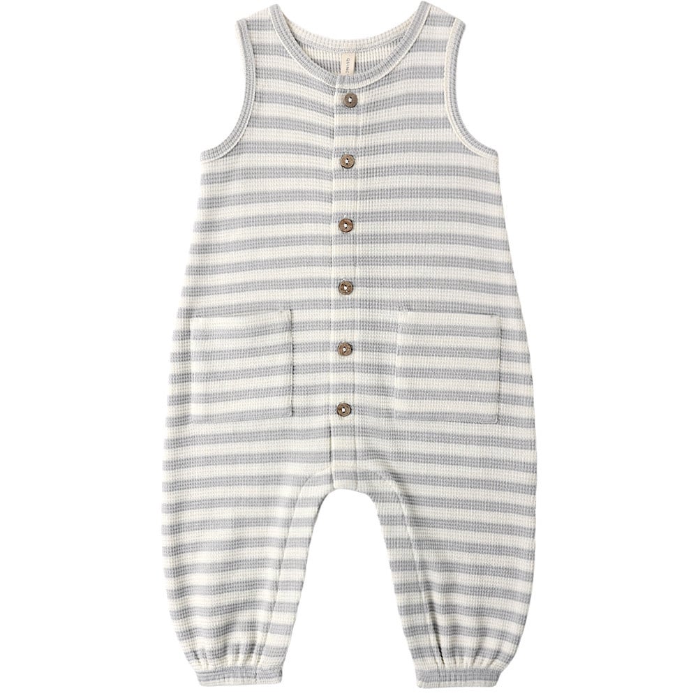 Quincy Mae Waffle Jumpsuit - Sky Stripe