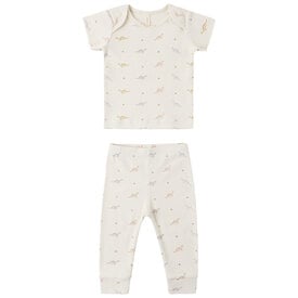 Quincy Mae Quincy Mae Ribbed Short Sleeve Tee + Leggings Set - Dinos