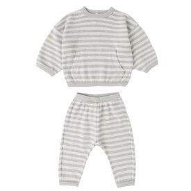 Quincy Mae Quincy Mae Waffle Sweater Set - Sky Stripe
